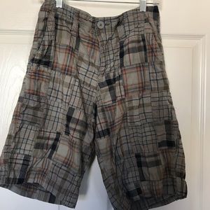 Plaid cargo shorts